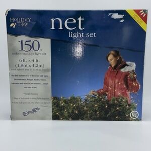 Holiday Time Clear Bulbs Green Wire 150 Net Light Set Indoor Outdoor 24 sqft NIB